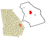 Bulloch County Georgia Incorporated and Unincorporated areas Statesboro Highlighted